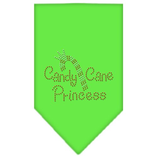 Candy Cane Princess Rhinestone Bandana Lime Green Small